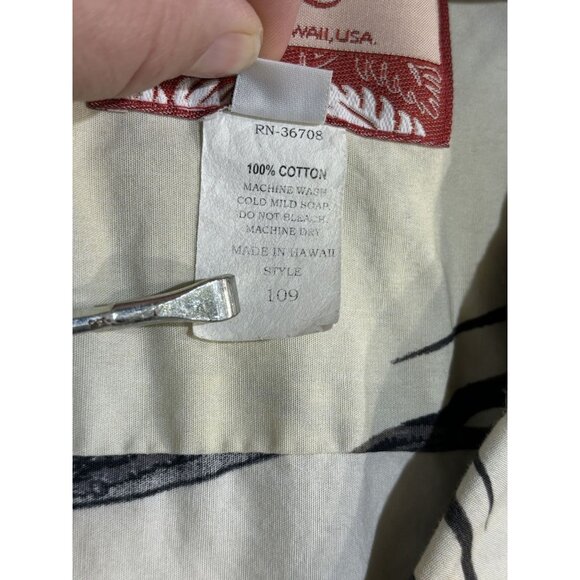 RJC Hawaiian Shirt 2XL Camp Palm Tree Sunset Print 100% Cotton Made In USA - Picture 7 of 10